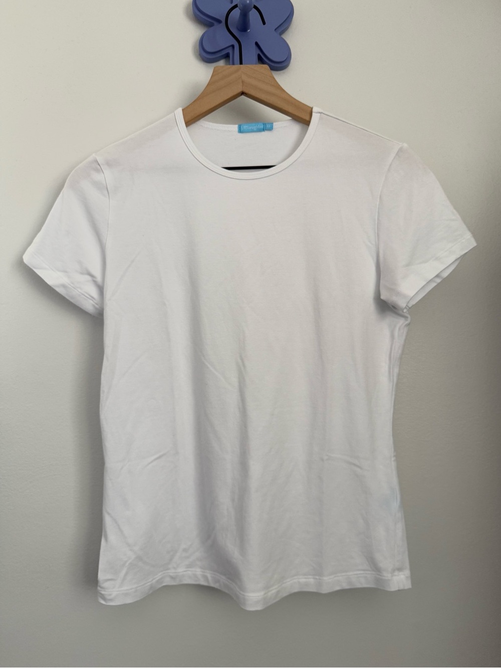 J.McLaughlin Medium Allie Stretch Cap Short Sleeve Tee Crew Neck Office White